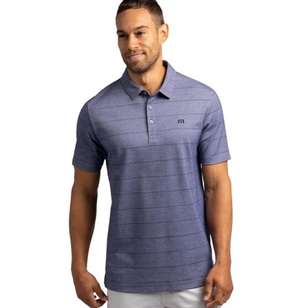 Travis Mathew Purple Striped Polo Shirt – Men’s Size Small